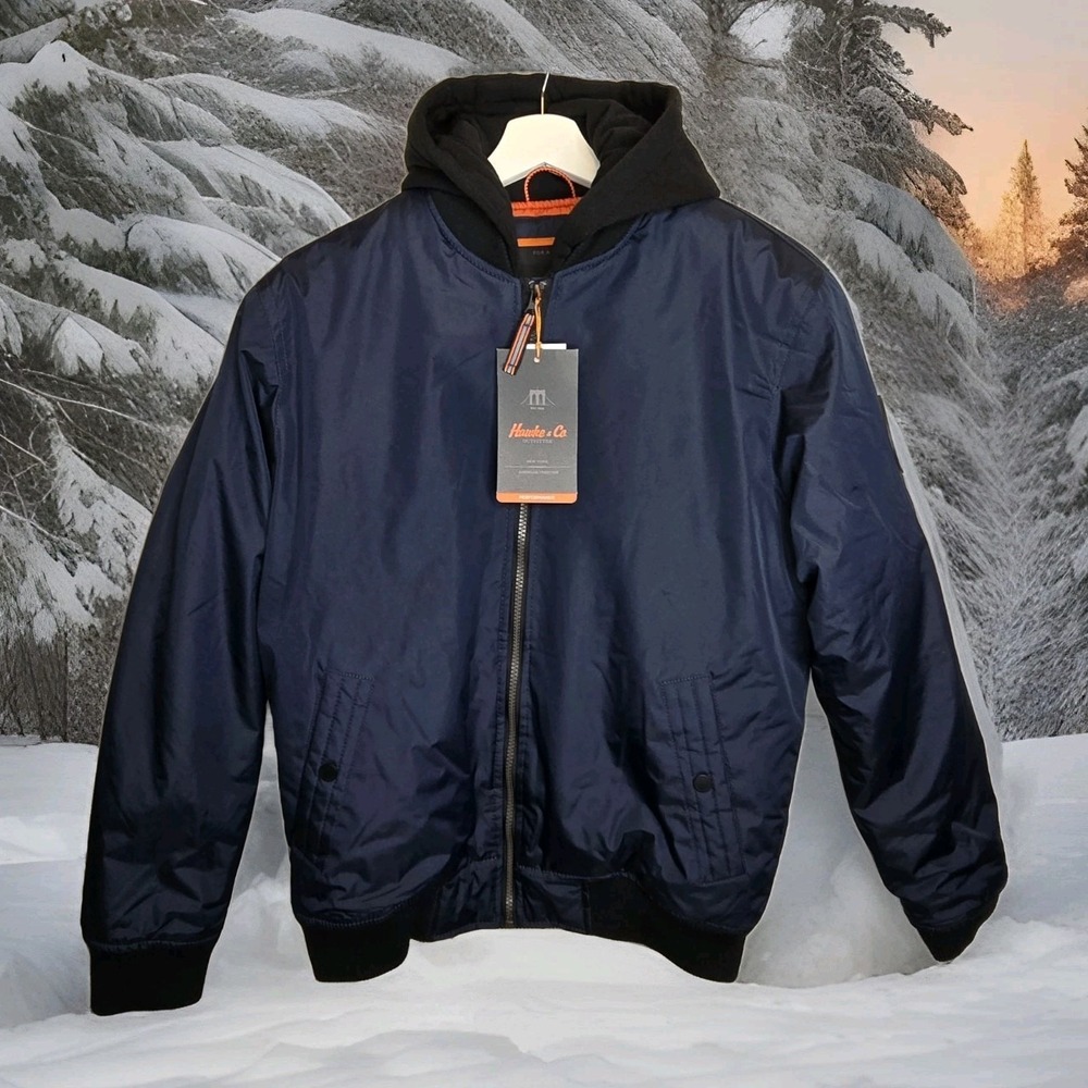 Men's Hawk And Co. BOMBER Performance PRO Series Jacket Navy SM NWT HLP2978TX